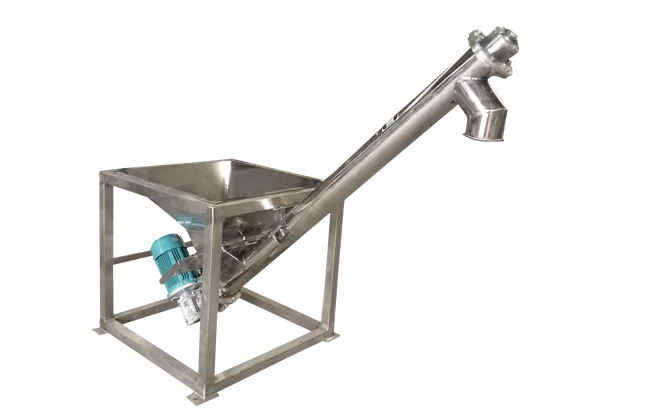 電機帶動螺旋回轉(zhuǎn)，推移物料以實現(xiàn)輸送目的的設(shè)備